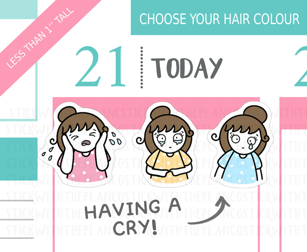 L_376 Having a Cry | Lottie Stickers | Planner Stickers