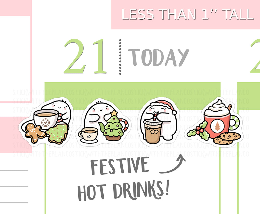 S_378 Squidge Festive Hot Drinks | Squidge Stickers | Planner Stickers