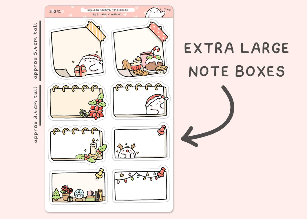 S_391 Squidge Festive Note Boxes | Squidge Stickers | Planner Stickers