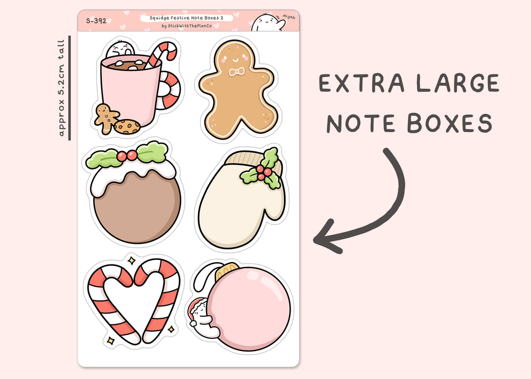 S_392 Squidge Festive Note Boxes 2 | Squidge Stickers | Planner Stickers