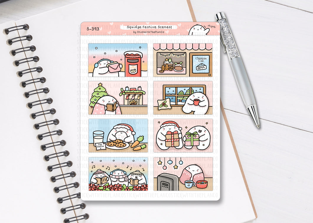 S_393 Squidge Festive Scenes (Half Boxes) | Squidge Stickers | Planner Stickers