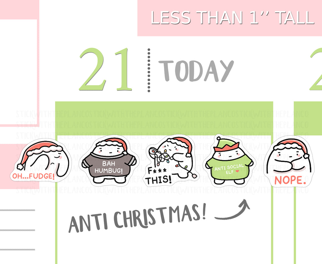 S_400 Squidge Hates Christmas | Squidge Stickers | Planner Stickers