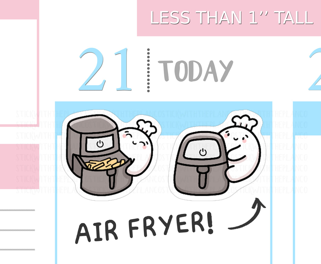 S_435 Squidge uses the Airfryer | Squidge Stickers | Planner Stickers