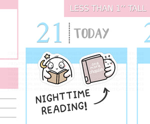S_494 Squidge Nighttime Reading | Squidge Stickers | Planner Stickers