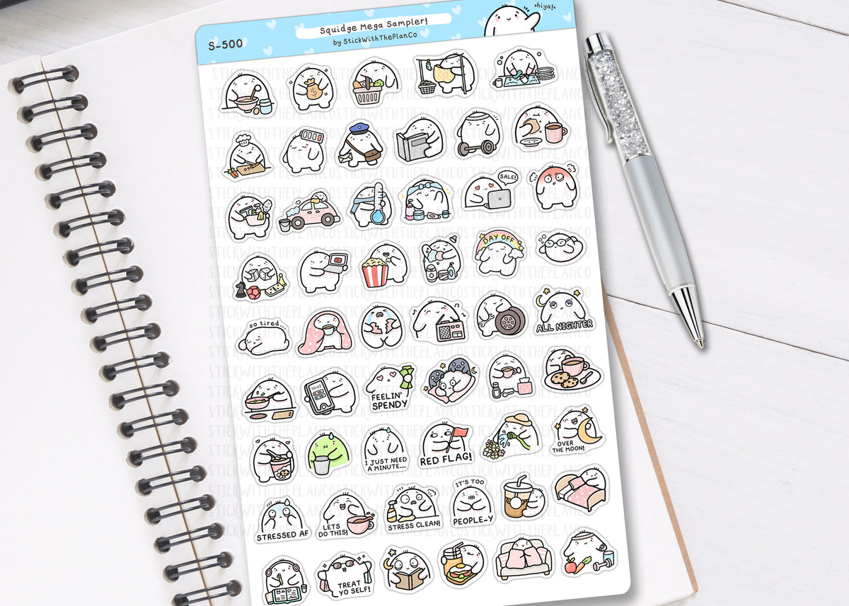 S_500 Squidge Mega Sampler! | Squidge Stickers | Planner Stickers ...