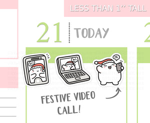 S_523 Squidge Festive Video Call | Squidge Stickers | Planner Stickers