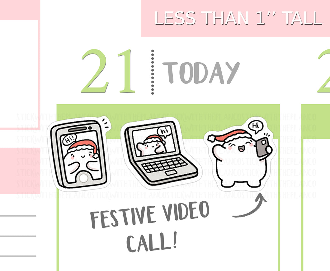 S_523 Squidge Festive Video Call | Squidge Stickers | Planner Stickers