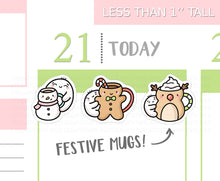 Load image into Gallery viewer, S_524 Squidge Loves Festive Mugs | Squidge Stickers | Planner Stickers
