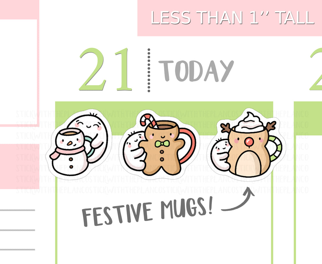 S_524 Squidge Loves Festive Mugs | Squidge Stickers | Planner Stickers