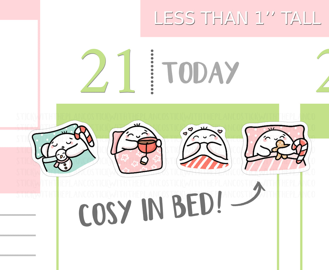 S_526 Squidge Festive Cosy in Bed | Squidge Stickers | Planner Stickers