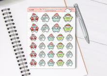 Load image into Gallery viewer, S_530 Squidge Festive Decor Characters | Squidge Stickers | Planner Stickers
