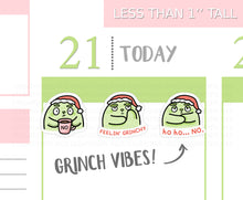 Load image into Gallery viewer, S_532 Squidge is Feeling Grinchy | Squidge Stickers | Planner Stickers
