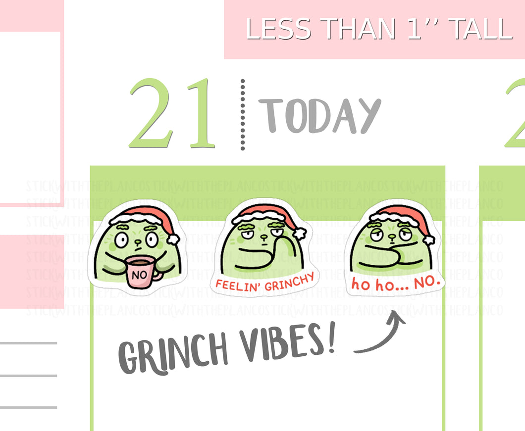 S_532 Squidge is Feeling Grinchy | Squidge Stickers | Planner Stickers