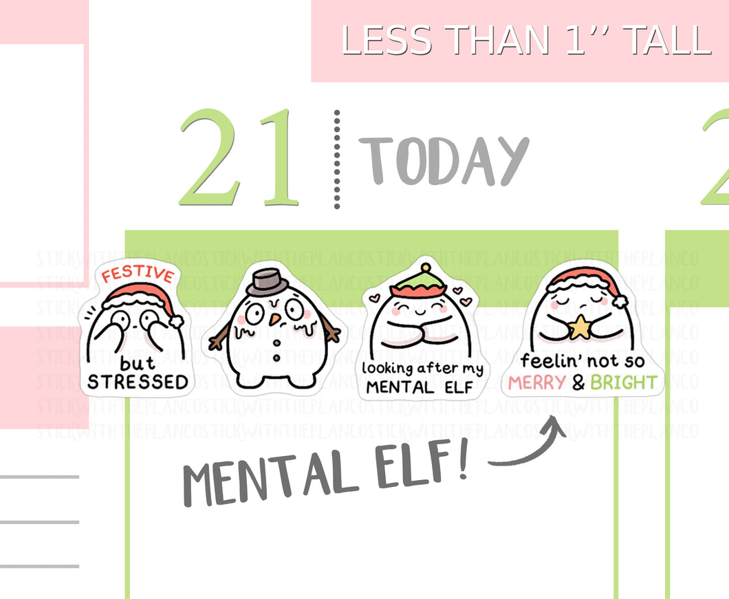 S_535 Squidge Festive Mental Health | Squidge Stickers | Planner Stickers