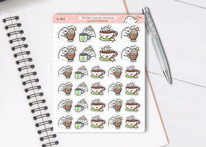 S_544 Squidge Loves Hot Chocolate | Squidge Stickers | Planner Stickers