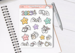 S_546 Squidge Celebrates New Year! | Squidge Stickers | Planner Stickers