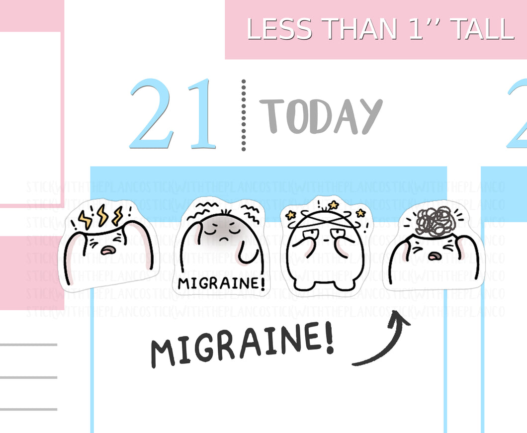 S_556 Squidge Has a Migraine! | Squidge Stickers | Planner Stickers