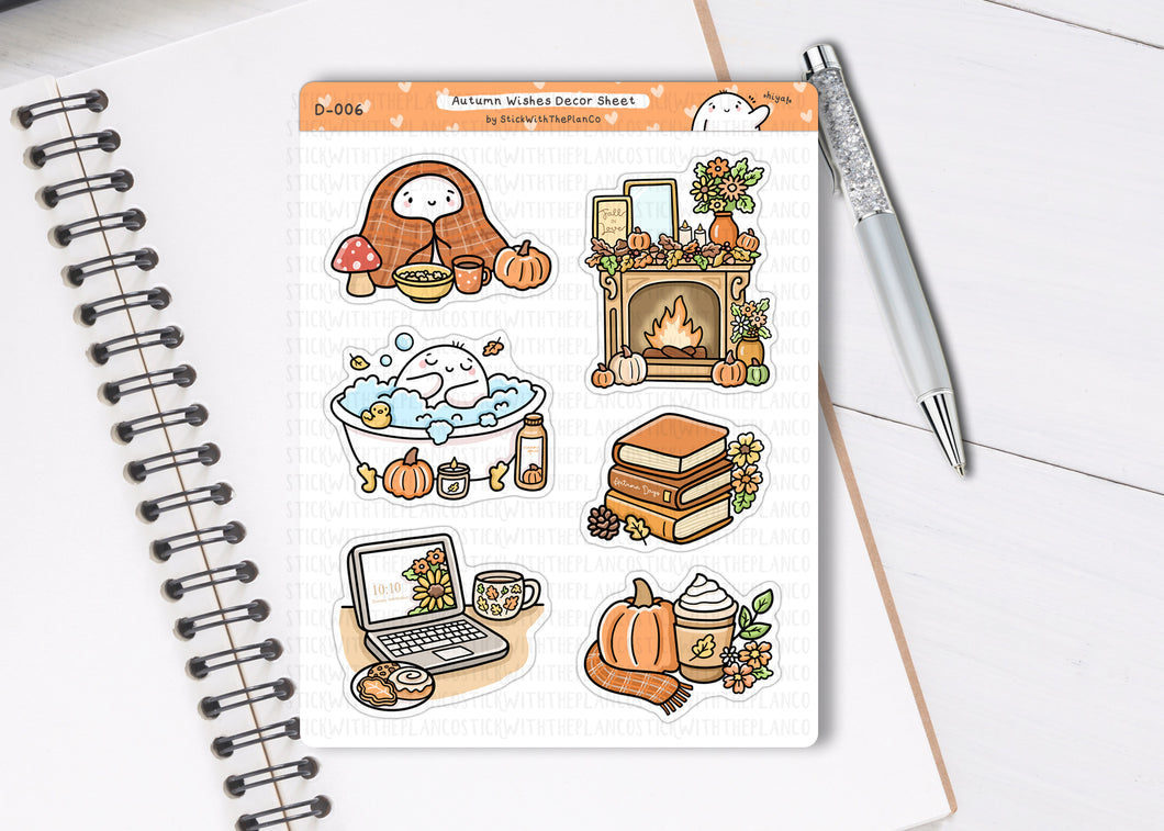D_006 Autumn Wishes Decor Stickers (LARGE)