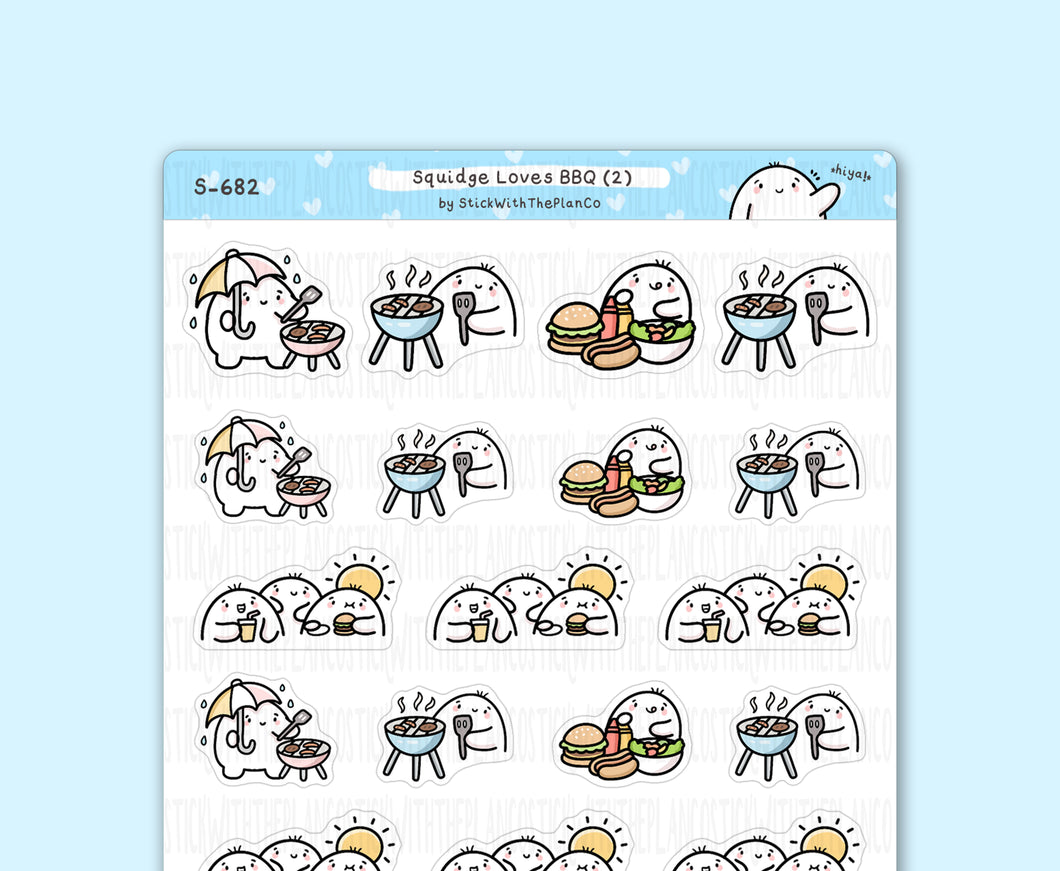 S_682 BBQ (2) | Squidge Stickers | Planner Stickers