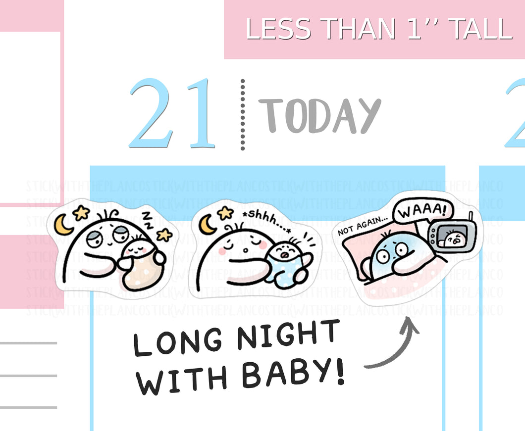 S_714 Long Night With Baby | Squidge Stickers