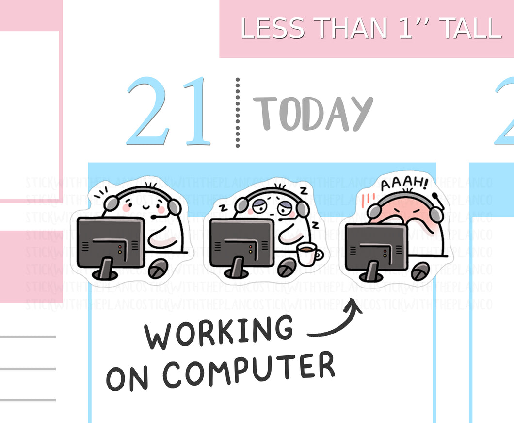 S_721 Working on Computer | Squidge Stickers