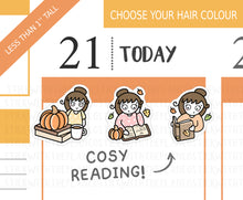 Load image into Gallery viewer, FL_035 Cosy Reading | Lottie Stickers | Autumn/Fall and Halloween Planner Stickers
