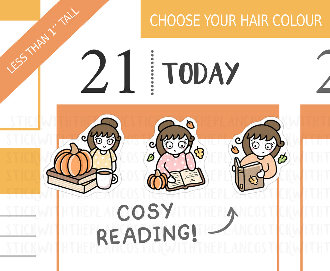 FL_035 Cosy Reading | Lottie Stickers | Autumn/Fall and Halloween Planner Stickers