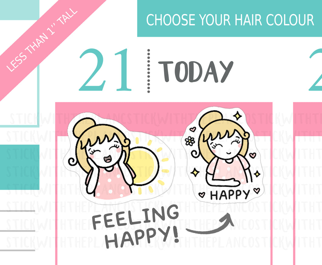 L_351 Feeling Happy | Lottie Stickers | Planner Stickers