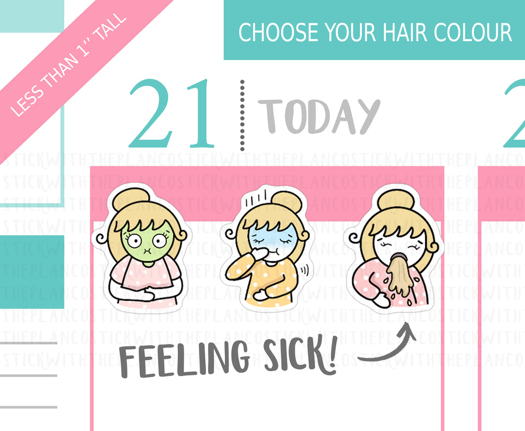 L_259 Feeling Sick | Lottie Stickers | Planner Stickers