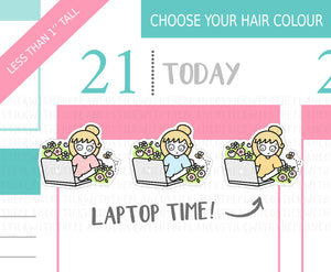 L_260 Flower Laptop | Lottie Stickers | Planner Stickers