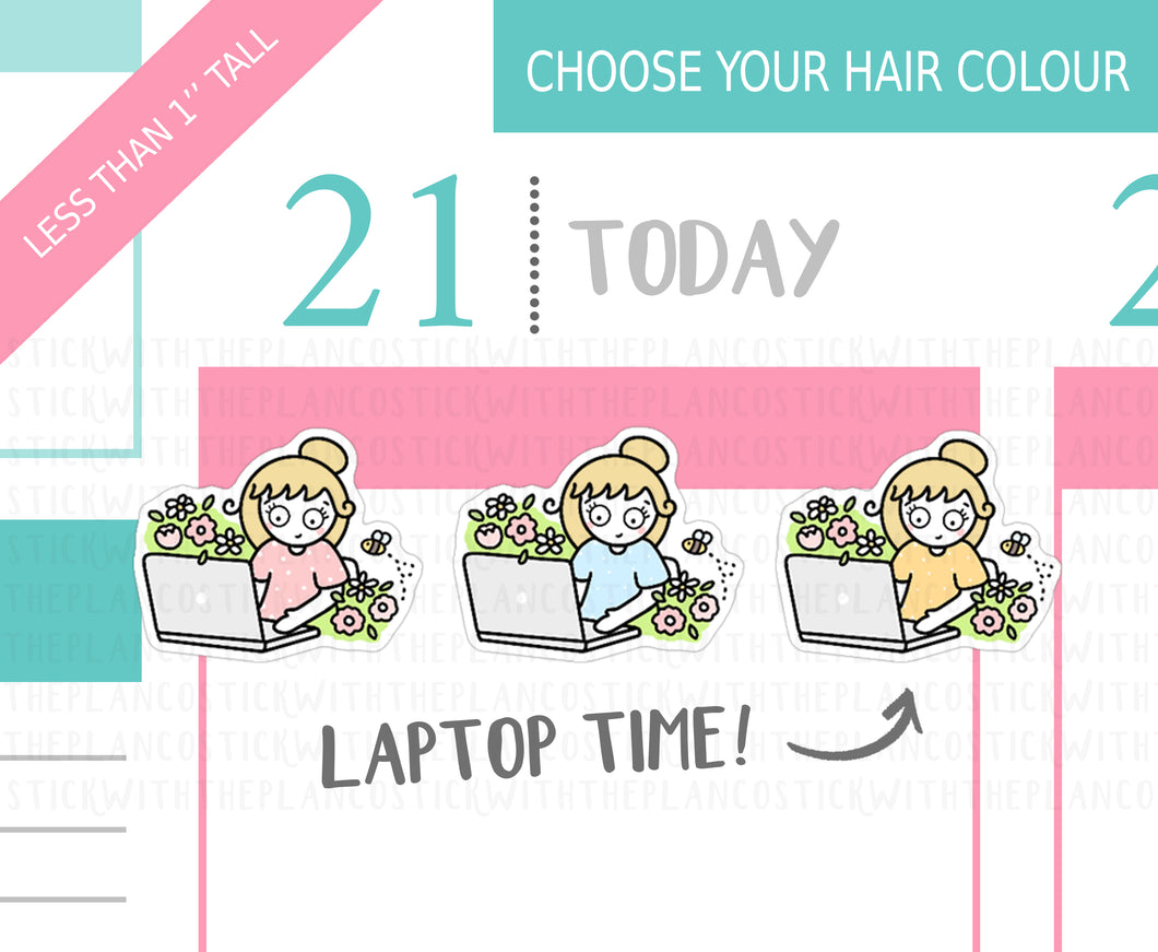 L_260 Flower Laptop | Lottie Stickers | Planner Stickers