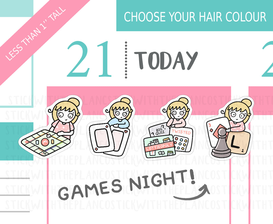 L_296 Games Night | Lottie Stickers | Planner Stickers