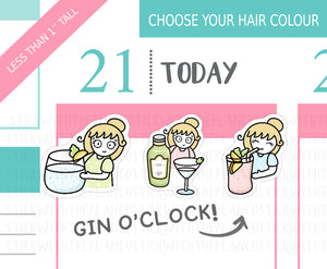 L_337 Gin O'clock | Lottie Stickers | Planner Stickers