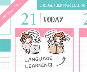 L_304 Learning a Language | Lottie Stickers | Planner Stickers