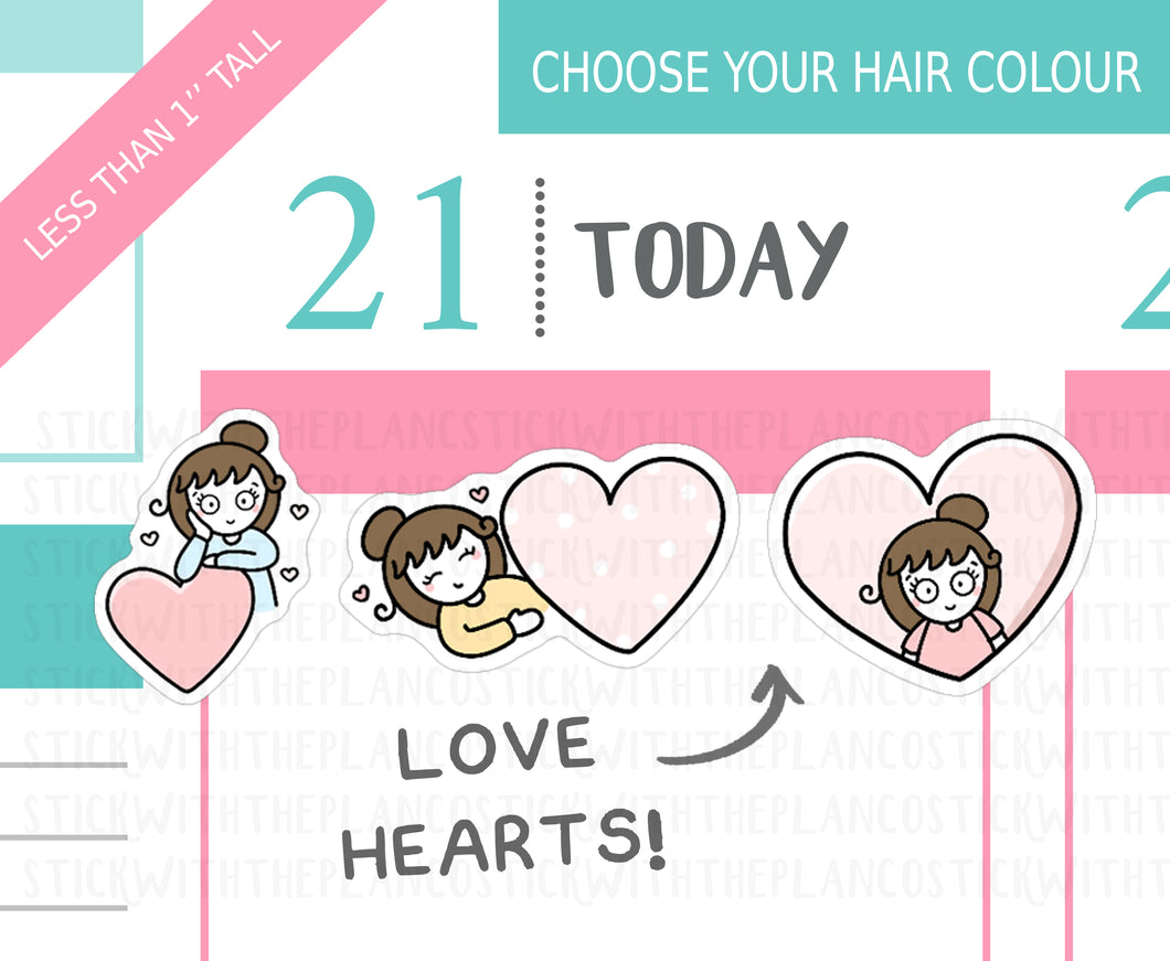 L_305 Love Hearts | Lottie Stickers | Planner Stickers