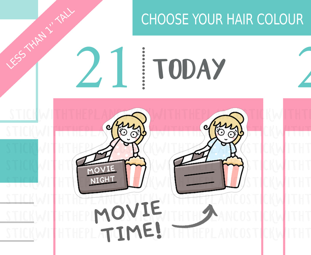 L_339 Movie Night | Lottie Stickers | Planner Stickers