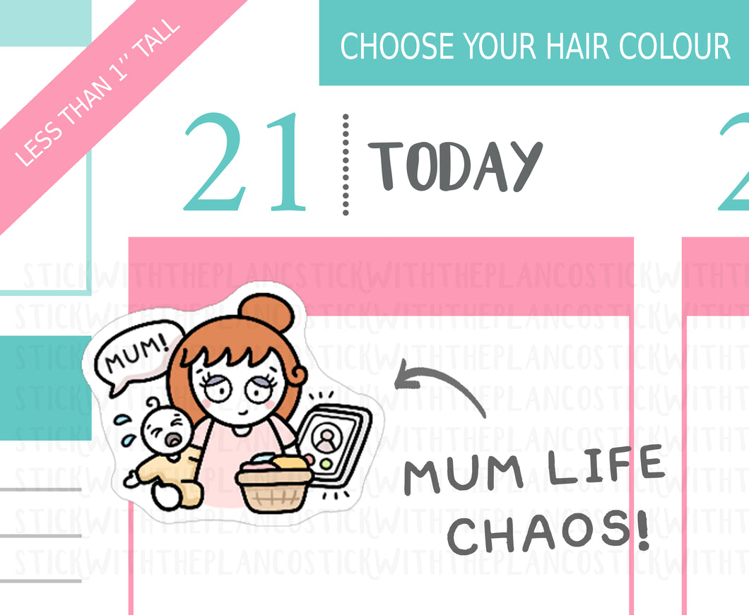 L_307 Mum Life Chaos | Lottie Stickers | Planner Stickers