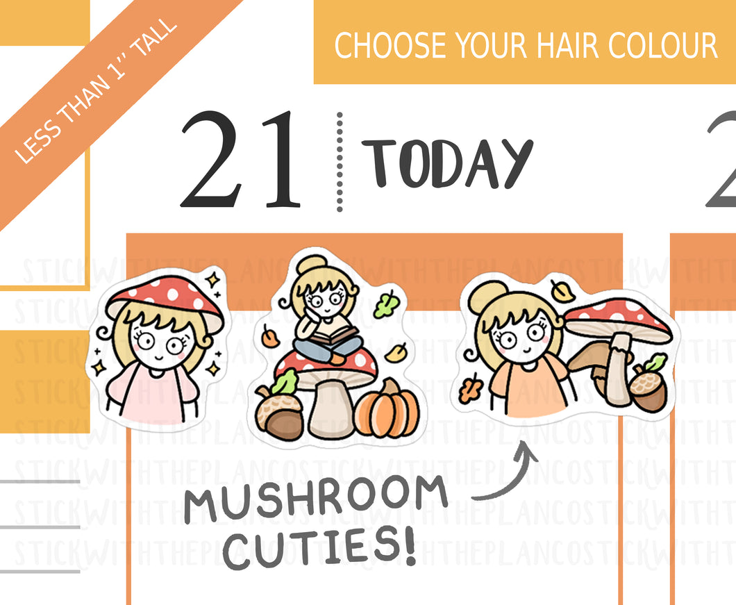 FL_034 Mushroom Cuties | Lottie Stickers | Autumn/Fall and Halloween Planner Stickers