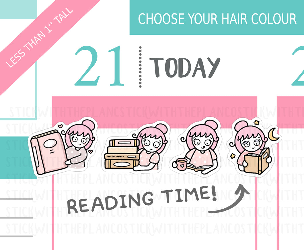 L_310 Reading PT2 | Lottie Stickers | Planner Stickers