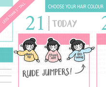 Load image into Gallery viewer, L_266 Rude Jumpers/Sweaters | Lottie Stickers | Planner Stickers
