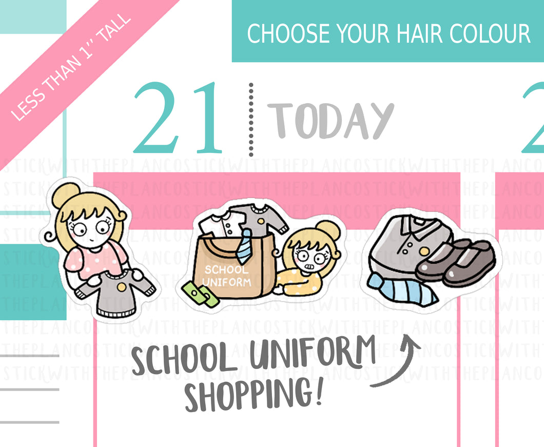 L_268 School Uniform Shopping | Lottie Stickers | Planner Stickers