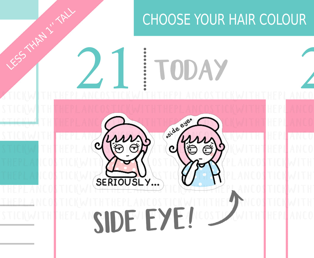 L_269 Side Eye | Lottie Stickers | Planner Stickers