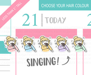 L_270 Singing | Lottie Stickers | Planner Stickers