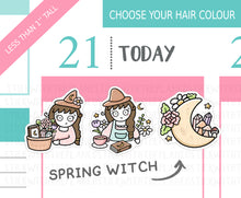 Load image into Gallery viewer, L_329 Spring Witch | Lottie Stickers | Planner Stickers
