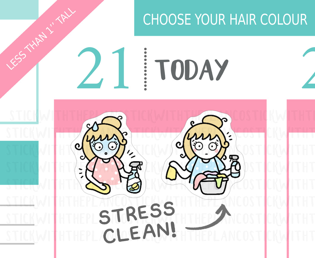 L_348 Stress Clean | Lottie Stickers | Planner Stickers