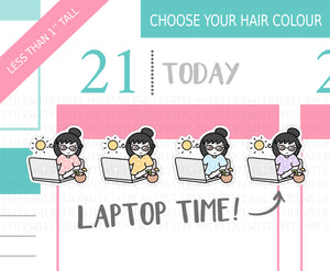 L_275 Summer Laptop | Lottie Stickers | Planner Stickers