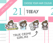 Load image into Gallery viewer, L_349 True Crime Girlie | Lottie Stickers | Planner Stickers
