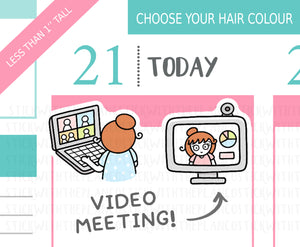 L_315 Video Meeting | Lottie Stickers | Planner Stickers