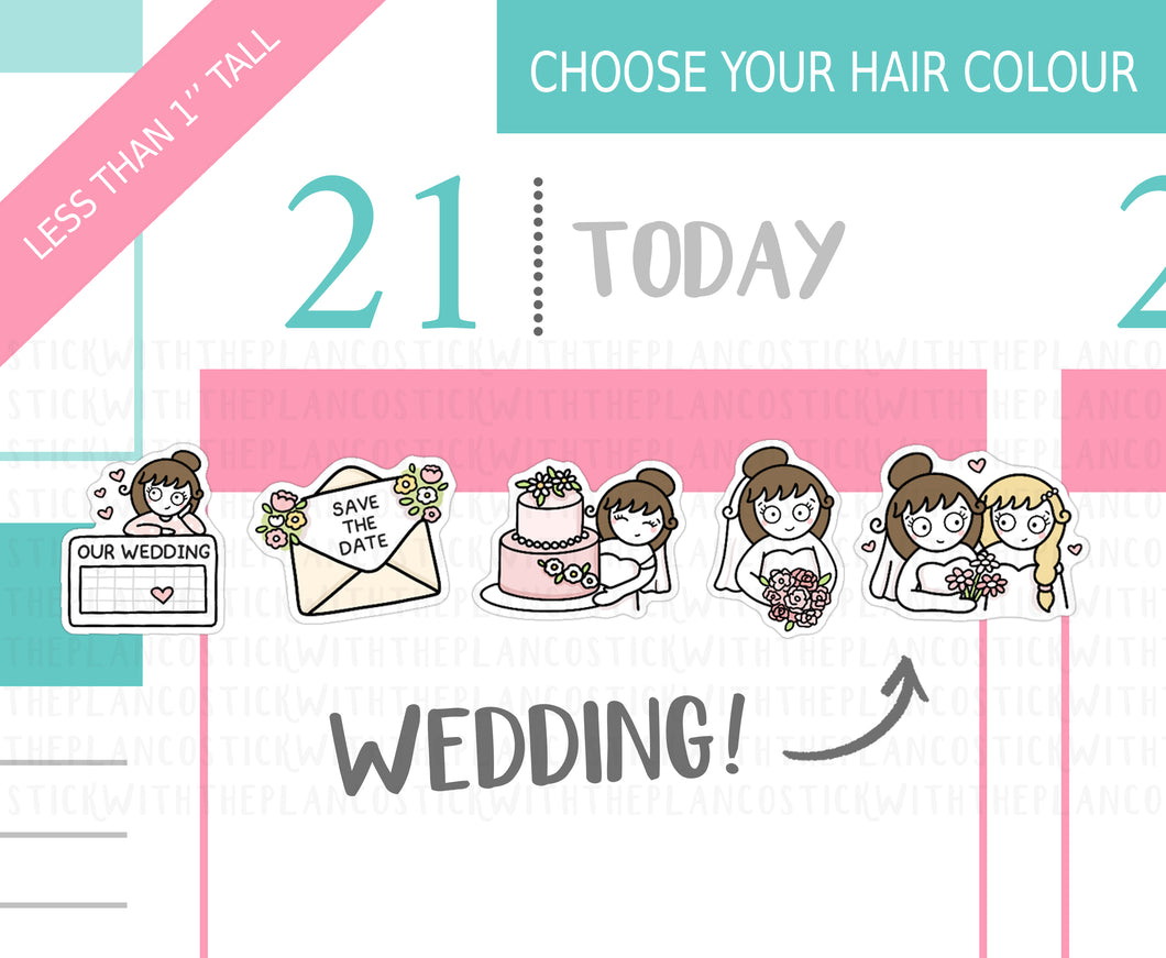 L_280 Wedding Sampler (Same Sex Girls) | Lottie Stickers | Planner Stickers