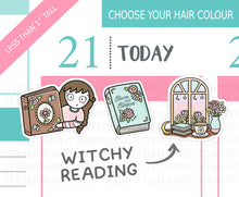 Load image into Gallery viewer, L_322 Spring Witchy Reading | Lottie Stickers | Planner Stickers
